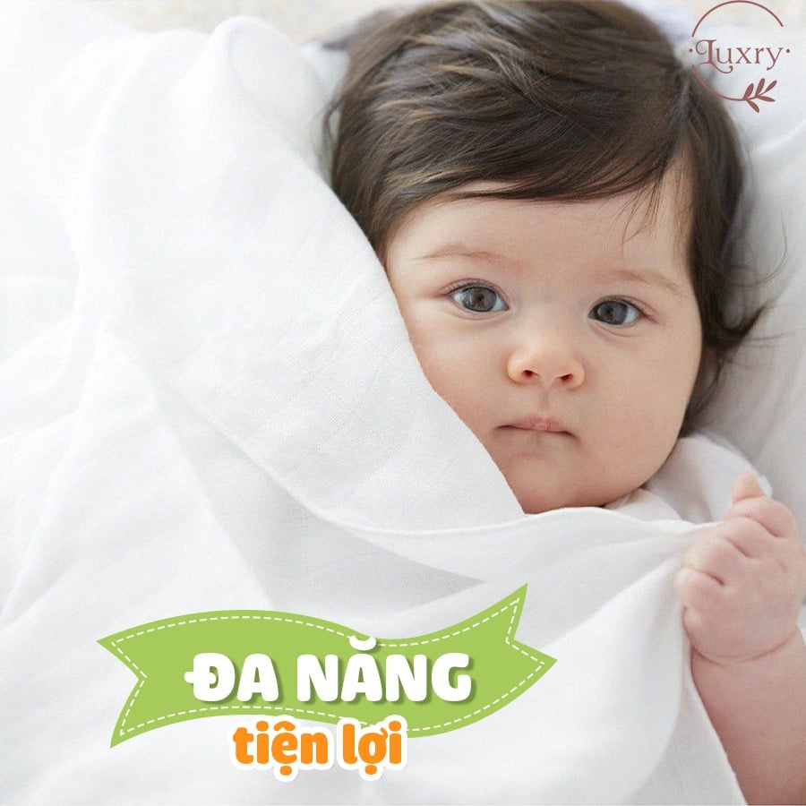 [ Phụ kiện cho bé] Khăn tắm 70x75cm vải sợi tre kháng khuẩn mềm mịn Luxry cho bé