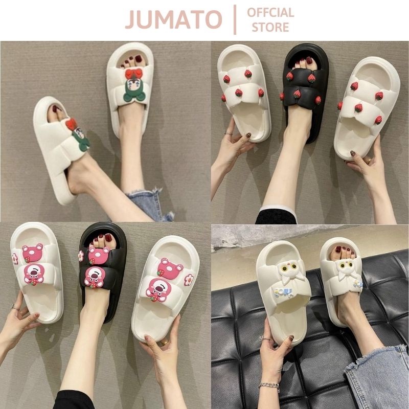 Dép lê quai ngang đế cao 4cm không thấm nước JUMATO