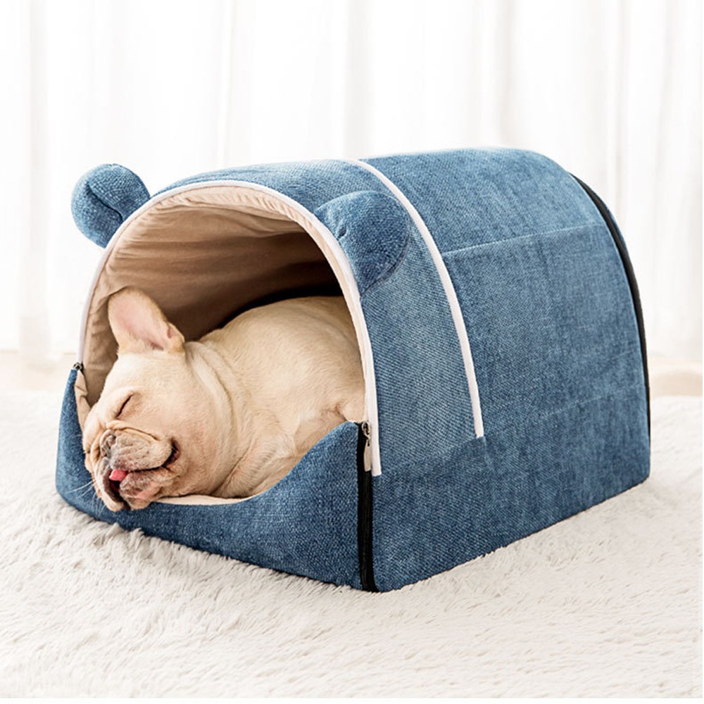 Nhà cho mèo ngủ tháo rời gấp gọn, giặt ủi dễ dàng chất liệu vải dày dặn chuồng xinh cho chó mèo con dễ thương 3 màu