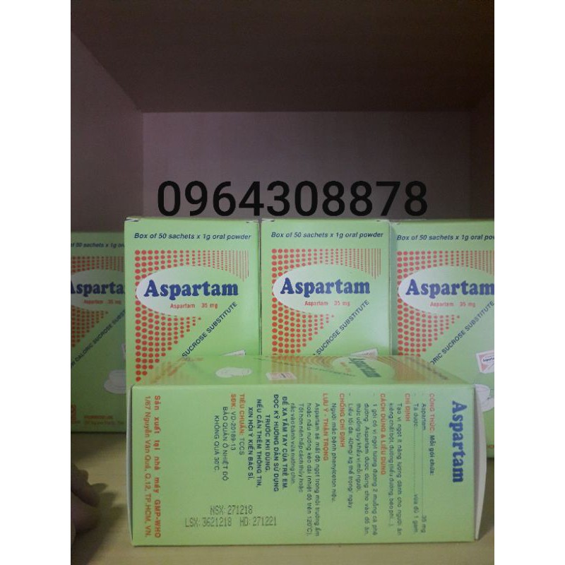Aspartam 35mg ( Hộp 50 gói) Đường ăn kiên dành cho người tiểu đường