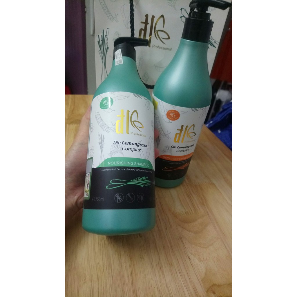 Cặp Dầu Gội Xả ĐL Dle Lemongrass Complex 750ml chống rụng kích thích mọc tóc nhanh