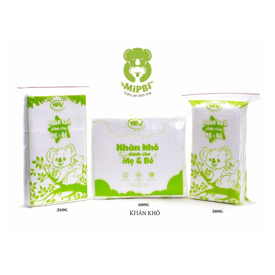 Khăn giấy khô đa năng Mipbi (600g/Gói) cho mẹ và bé K46