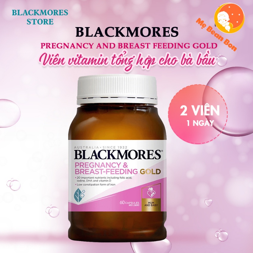 Vitamin tổng hợp bầu Blackmore Pregnancy của úc 180 viên cung cấp đầy đủ dưỡng chất cho mẹ bầu trước trong và sau sinh