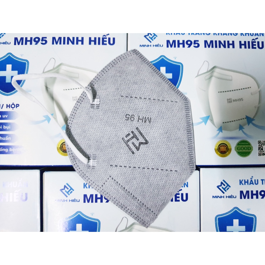 Hộp 10 chiếc khẩu trang MH95 MINH HIẾU có 5 lớp chống bụi và kháng khuẩn, khẩu trang y tế người lớn