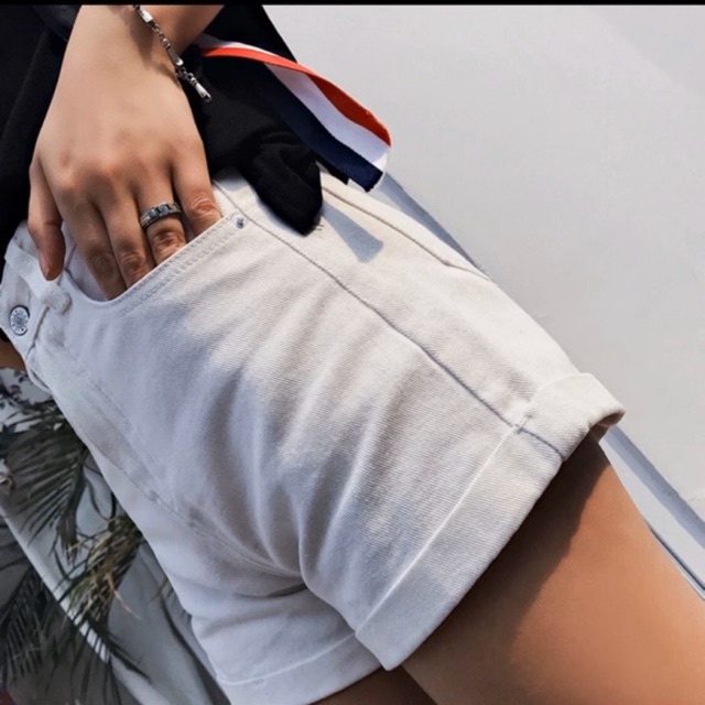 Quần Short Nữ Kaki Lật Lai Lưng Cao Nữ DRQS08
