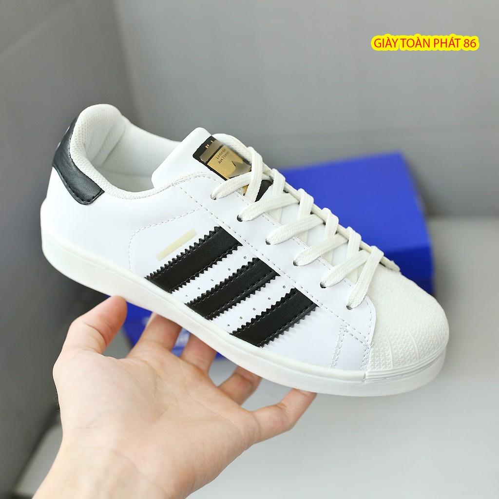 Giày Thể Thao Nam Nữ Mũi Sò superstar Màu Trắng sọc đen | BigBuy360 - bigbuy360.vn
