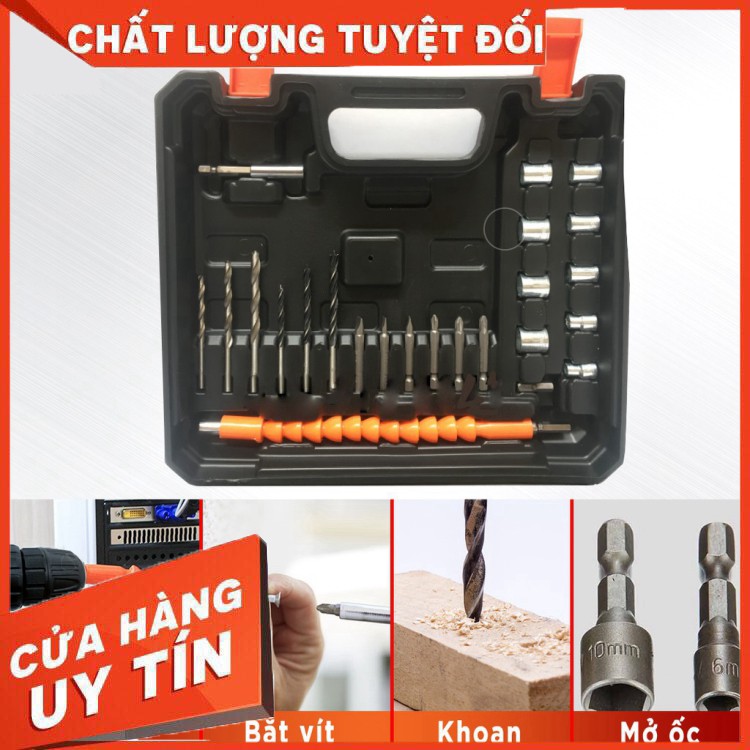 Máy khoan pin Dewalt 26V 3 Chức Năng Máy 2 PIN kèm 24 Phụ Kiện