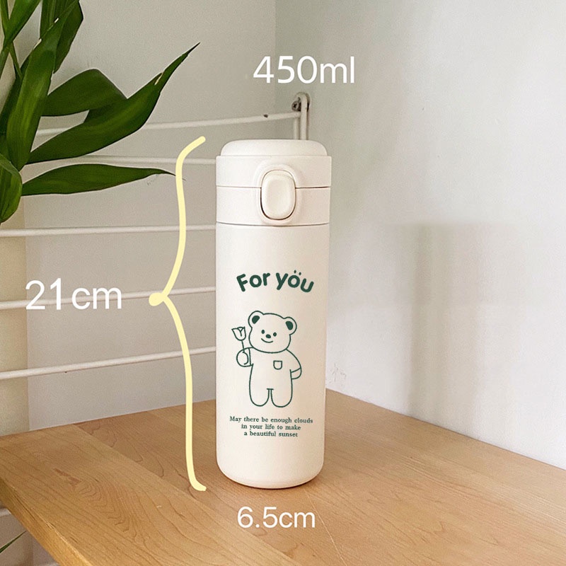 Bình Giữ Nhiệt Hình Gấu Cute Có Túi Xách VTLSHOP