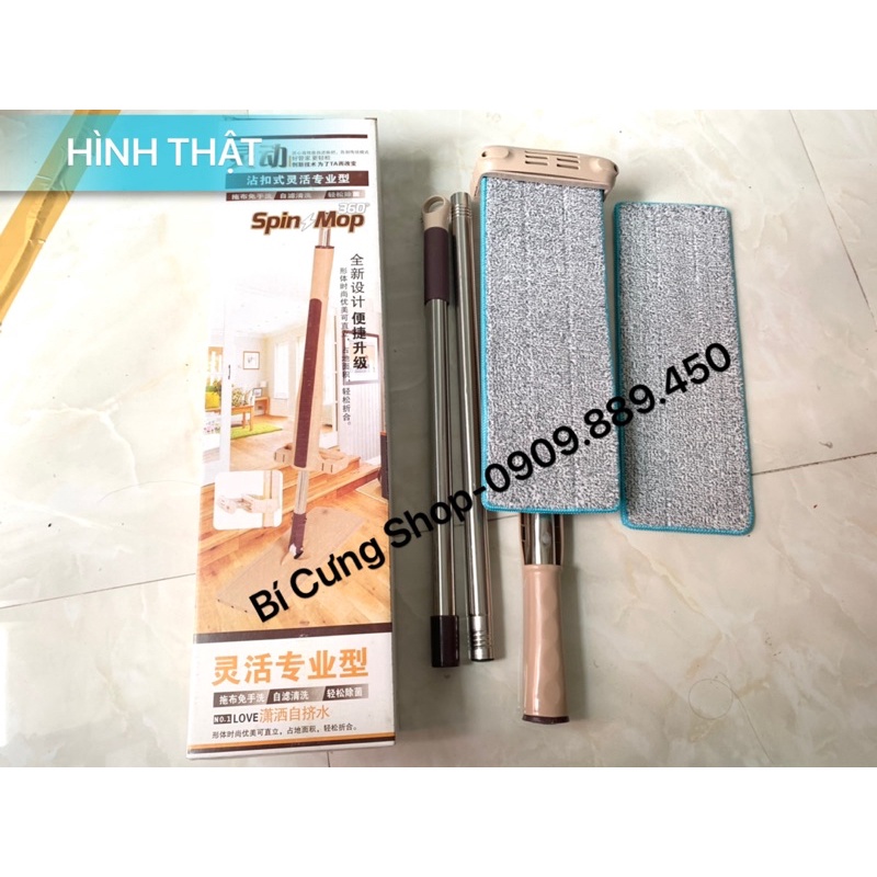 [LOẠI XỊN] Cây lau nhà tự vắt xoay 360 độ spin mop, lau sạch nhẹ nhàng tiết kiệm thời gian và công sức