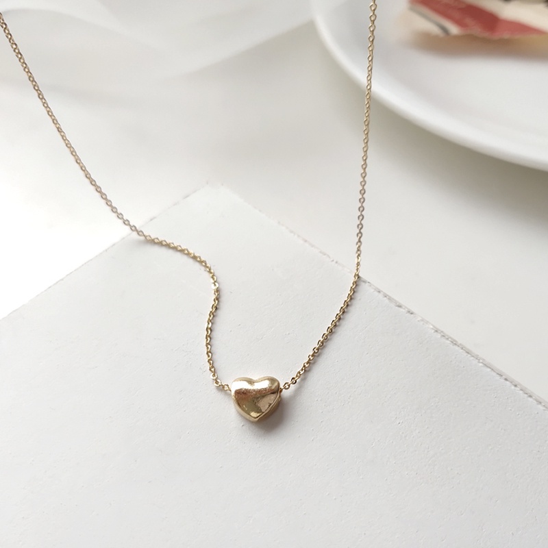 Dây chuyền mặt trái tim kim loại đơn giản độc đáo xinh xắn hợp thời trang cho nữ 191168