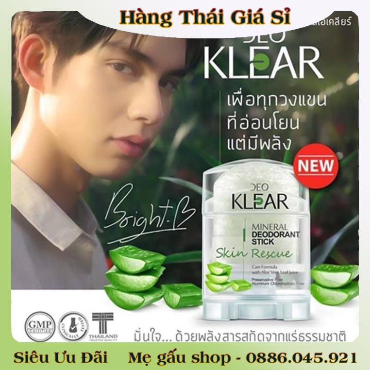 Lăn Đá Khoáng Deo KLEAR MINERAL DEODORANT STICK - Hàng Nội Địa Thái Lan