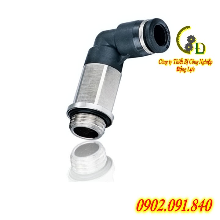 Khớp nối nhanh (Đầu nối) - Cút nối nhanh phi 8/6 chữ L PLL8-02, PLL6-02  dùng cho khí nén, máy phun 