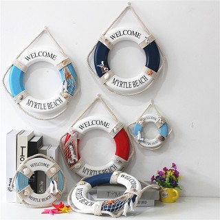 Phao bơi gỗ dây thừng trang trí - Decor đồ trang trí theo phong cách biển Địa Trung Hải
