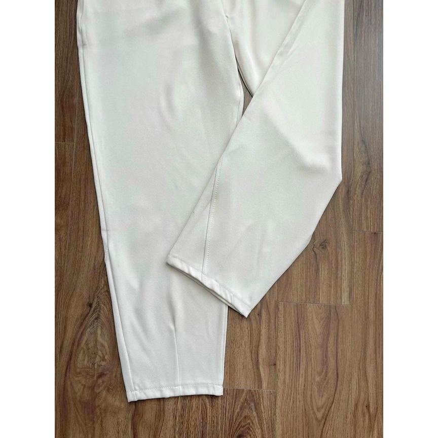 Quần tây nữ lưng cao đi học dáng baggy cạp chun CHAT vải ruby Q236