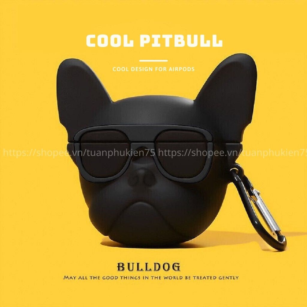 Airpods Case CHÓ PITBULL NGẦU Case Tai Nghe Không Dây Airpods 1/2/i12/Pro - MOBILE89