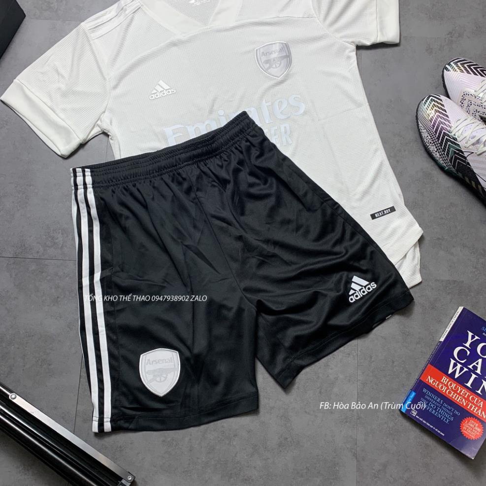 Set bộ thể thao Nam áo bóng đá CLB Arsenal Training 2022 Vải Thái màu kem siêu HOT phom 43-90kg