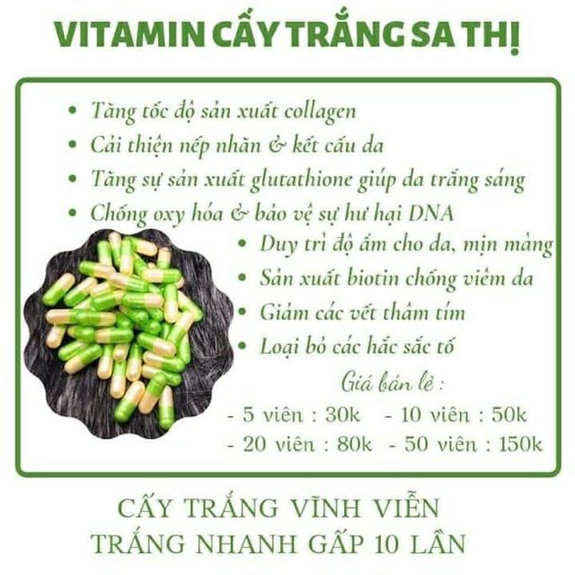Gói 50 Viên Vitamin Cấy Trắng Sa Thị