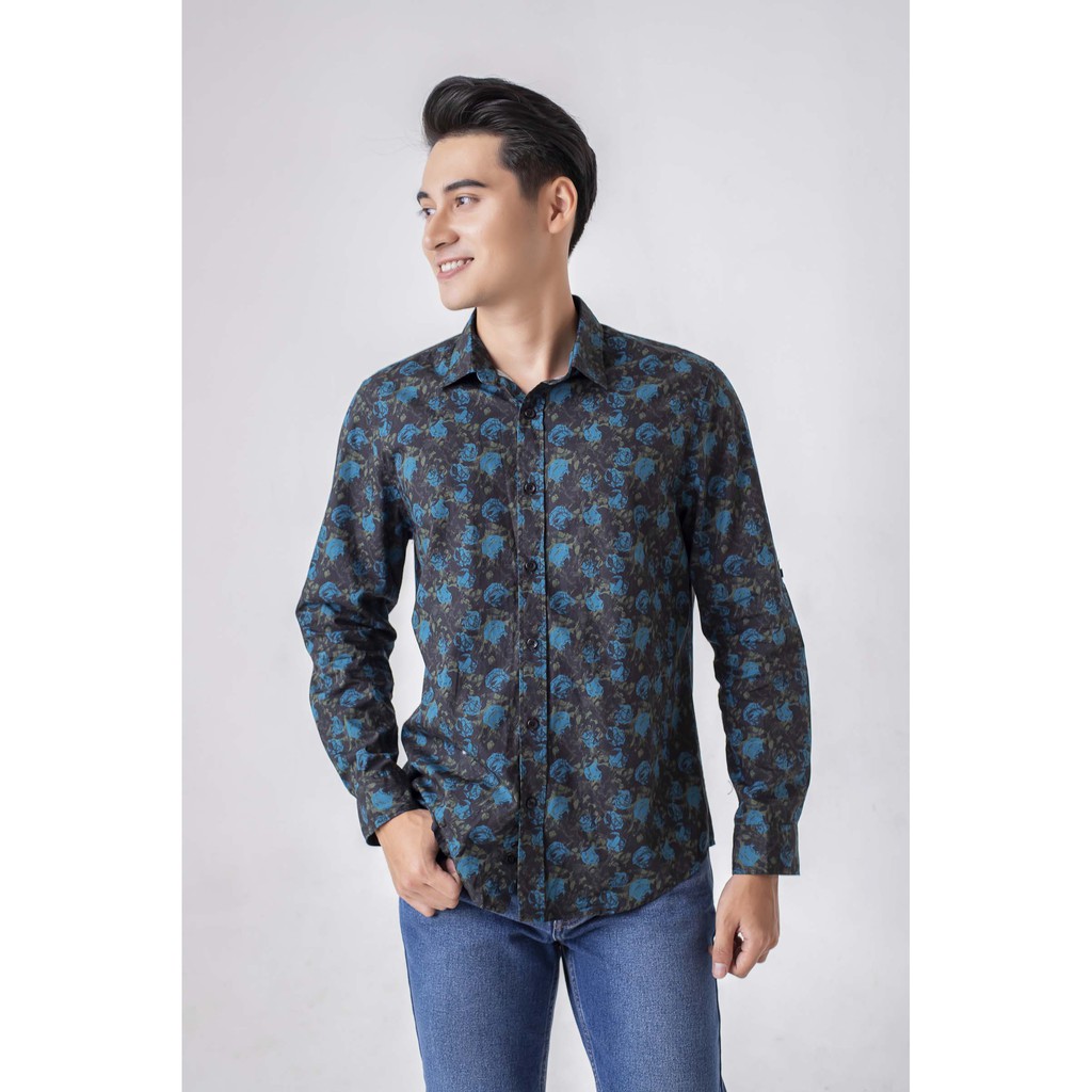 Áo sơ mi nam Aristino họa tiết hoa hồng trẻ trung, thời thượng - ALSM2609