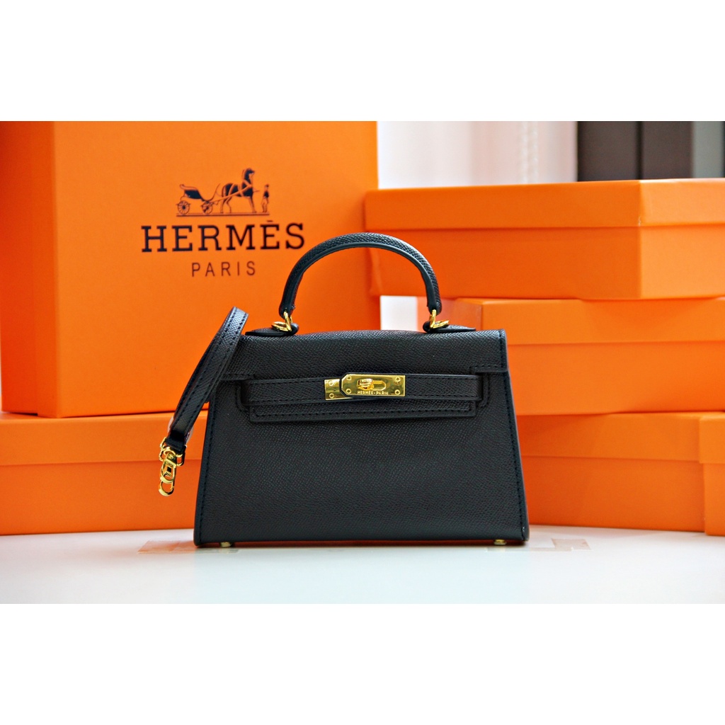 Túi Xách Nữ Kelly Da Epsom Size 19cm Cao Cấp Có Hộp Đẹp Hàng Có Sẵn