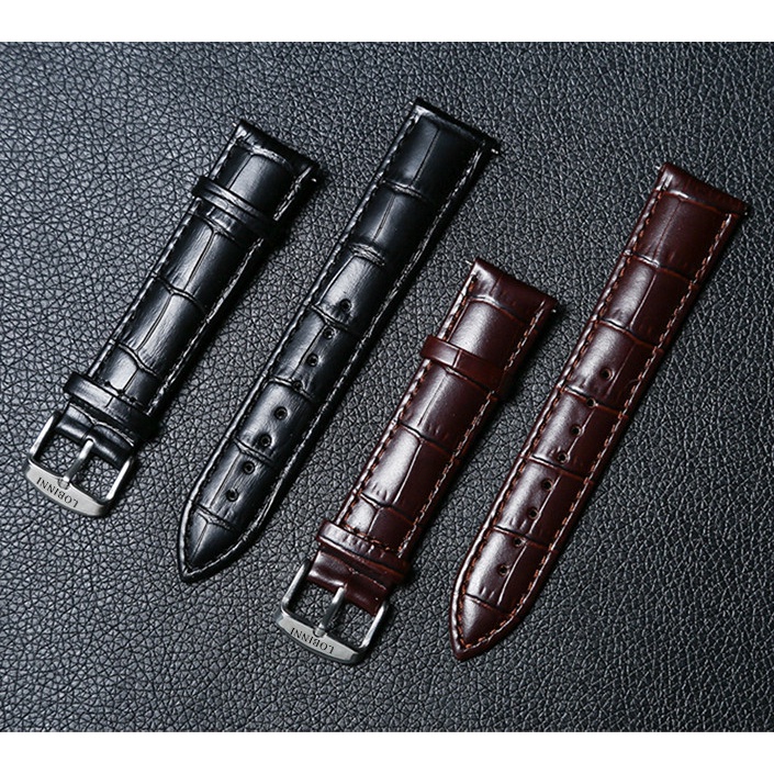 Dây da cao cấp LOBINNI LBN03 màu nâu chính hãng ,khóa gài cao cấp ,chống nước