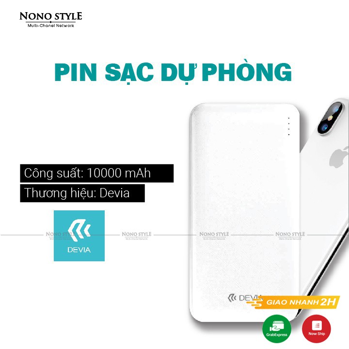 [Mã 44ELSALE2 giảm 7% đơn 300K] Pin sạc dự phòng 10000mah Devia - Hỗ trợ sạc nhanh 3.0 cao cấp - BẢO HÀNH 6 THÁNG