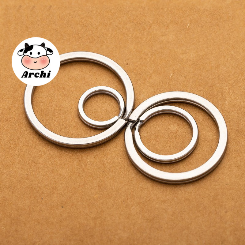 Khoen móc khóa đủ kiểu tổng hợp ,iring phụ kiện EDC dẹt inox