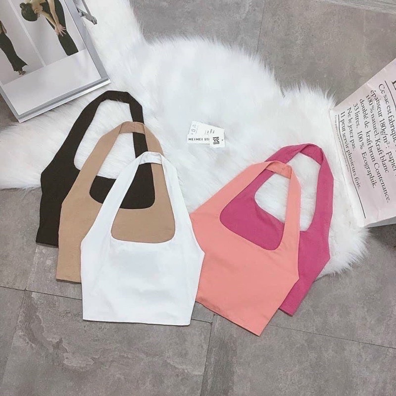 ÁO CROPTOP BA LỖ CHOÀNG CỔ RẺ XINH YÊU 1