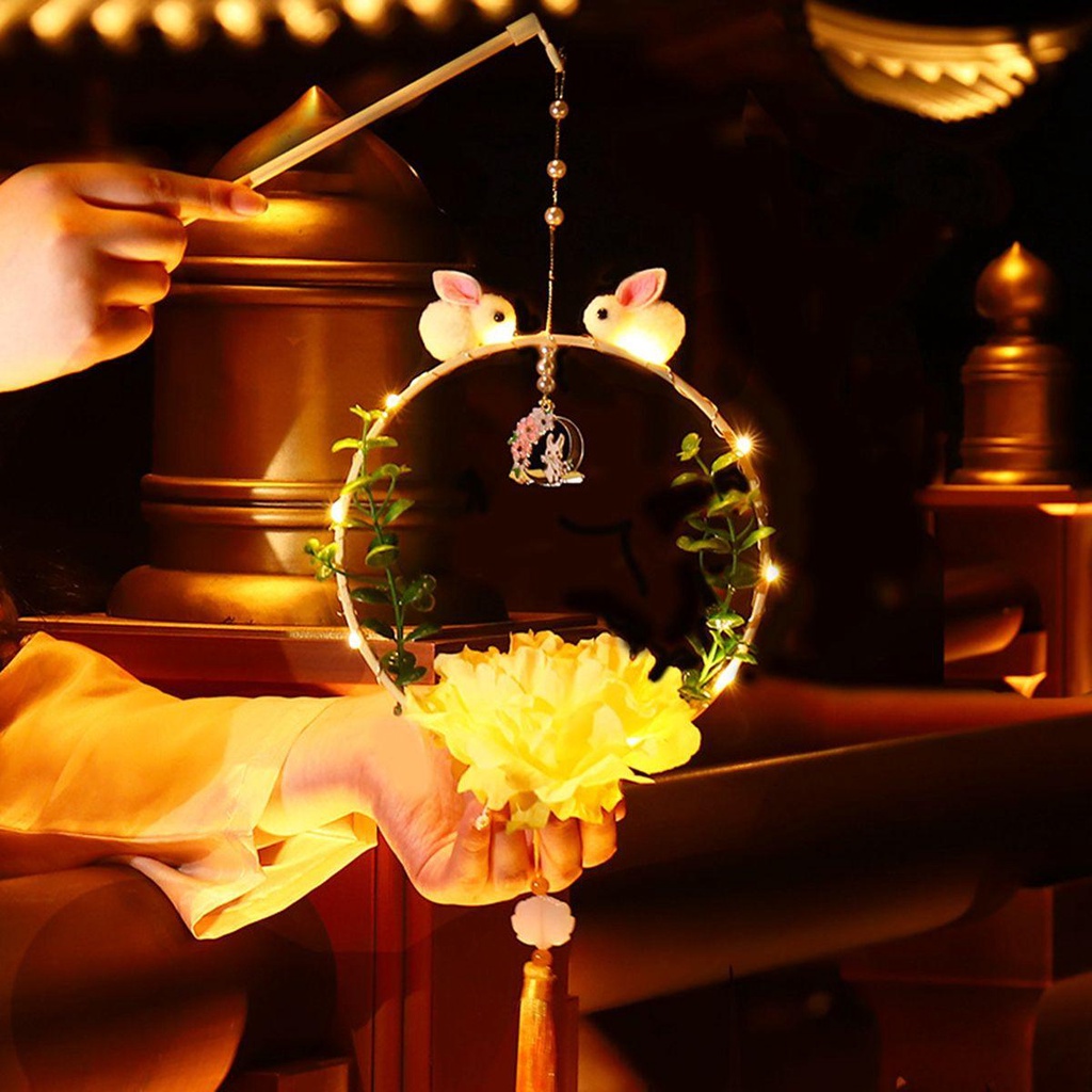 Lồng Đèn Hình Thỏ Dễ Thương Phong Cách Truyền Thống DIY 3