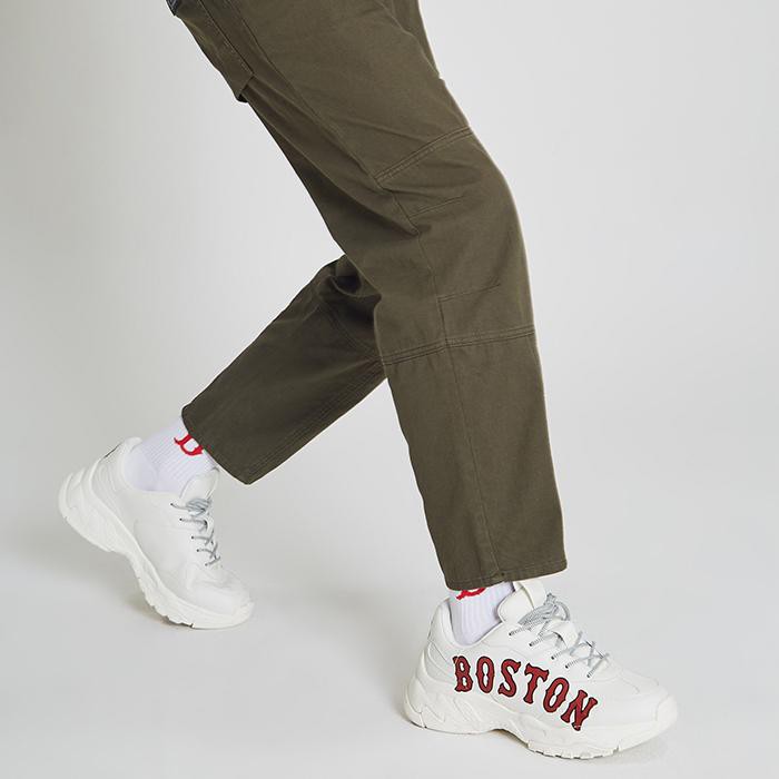 Gày thể thao  boston trắng chữ đỏ tăng chiều cao cho nam nữ độn đế full bot