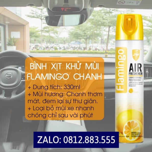 Combo 03 Bình Xịt khử mùi xe ôtô Air Freshener Flamingo F011