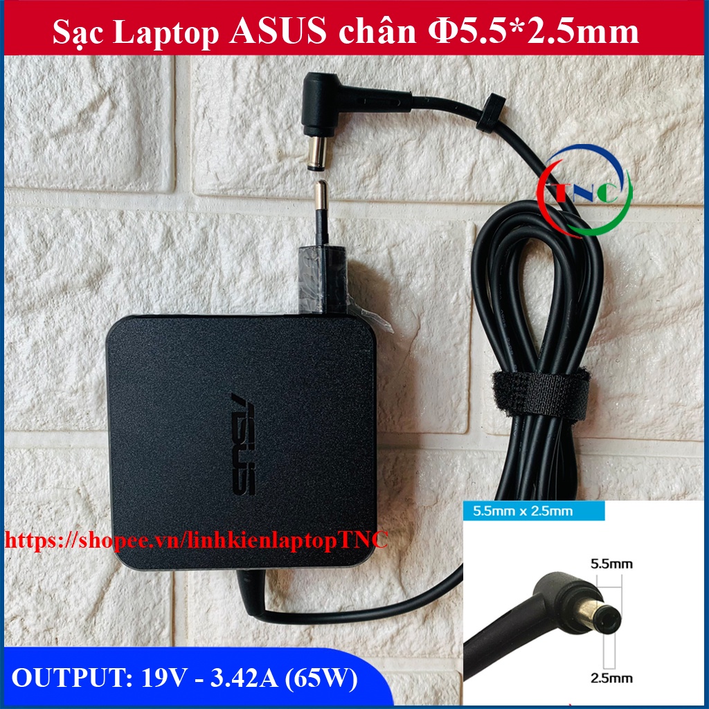 Sạc Laptop Asus 19V – 3.42A  Asus X550 P550 K501 K45A K55A X450 F451 X551 X552 F454 F554 F555 Sạc Vuông ZIN