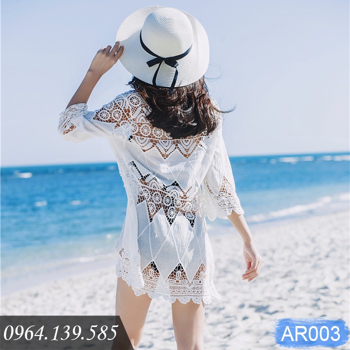 Áo ren áo lưới đi biển chất mềm đẹp, họa tiết xinh xắn, dáng chui đầu, mặc cùng bikini, áo croptop | AR003 | BigBuy360 - bigbuy360.vn