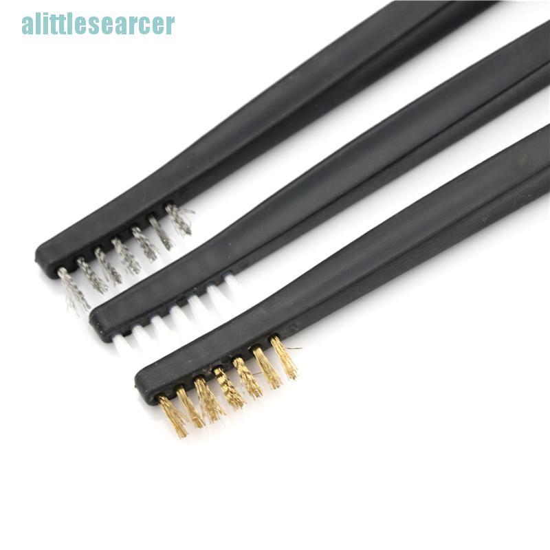 Bộ 3 bàn chải vệ sinh mini sợi bằng thép không gỉ và nylon
