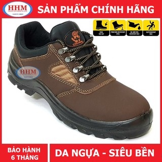Giày bảo hộ Xincaihong màu nâu, da ngựa siêu bền, chống đinh, chống va đập