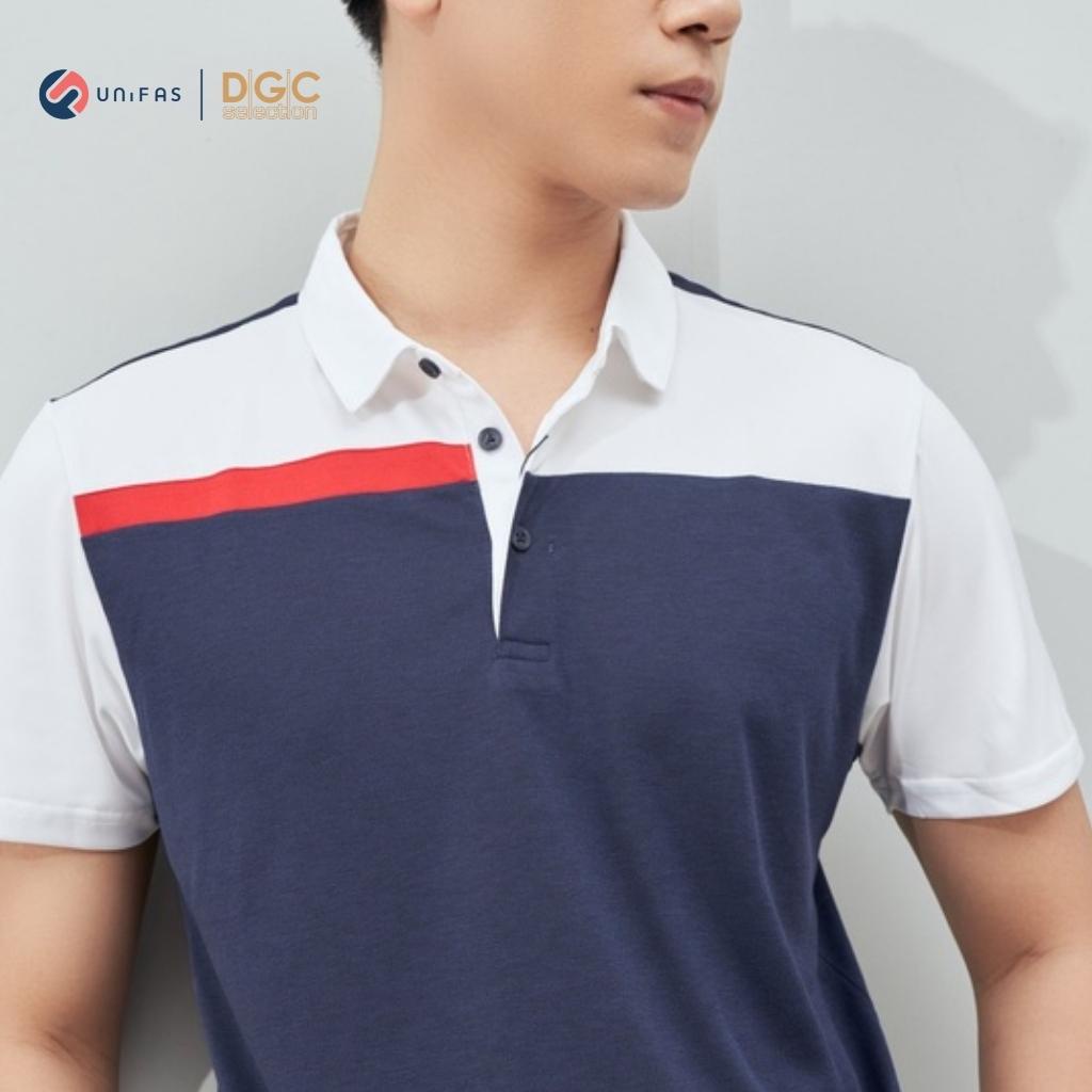 Áo polo nam DGCs ngắn tay dáng suông phối màu năng động, chất vải chống nhăn thoáng mát SAP2032M