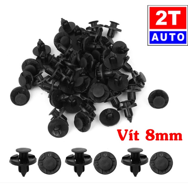 Bộ 10 đinh tán, chốt vít nở vit Nhựa 8mm Loại nẫy bấm chuyên dùng cho xe hơi ô tô - đường kính vít 8mm:   SKU:121