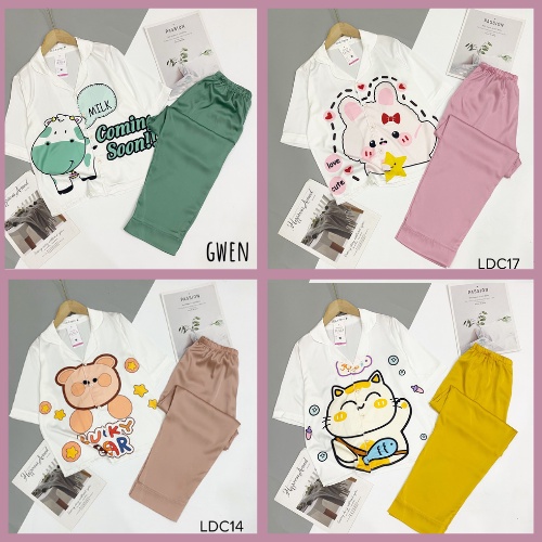 Đồ bộ pijama lụa Latin cao cấp mịn mát, đồ bộ mặc nhà cao cấp.