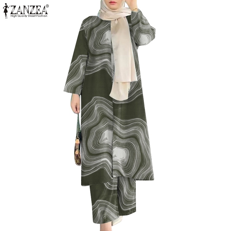 Bộ đồ ZANZEA dài tay phong cách Hồi giáo thời trang dành cho nữ