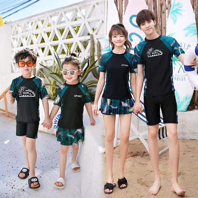 Bộ Đồ Bơi Tay Dài Thời Trang Đi Biển Cho Nam Và Nữ áo tắm cho cha mẹ và con cái