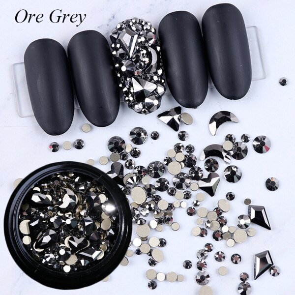 Hộp đá đính 3D trang trí móng tay nghệ thuật