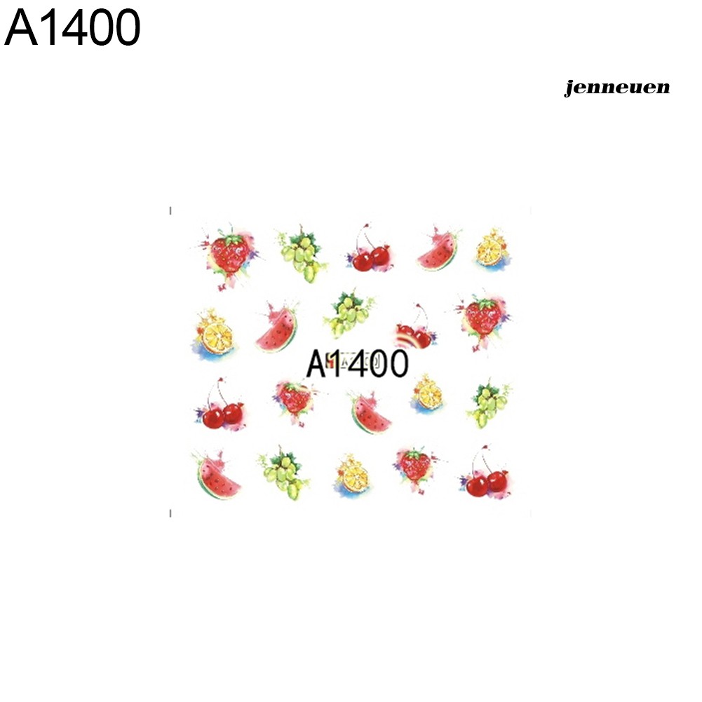 Nhãn dán móng tay trang trí móng kiểu trái cây dễ thương