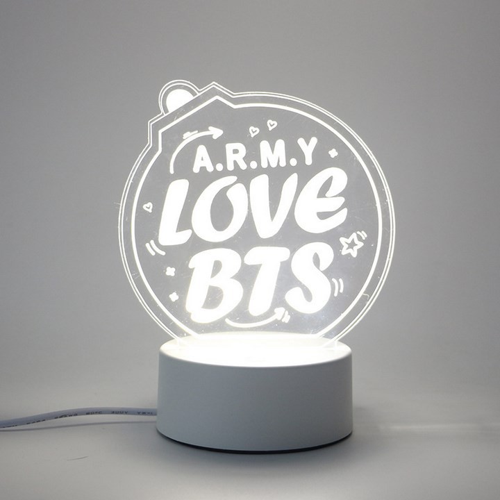 Đèn ngủ BTS đèn phát sáng BTS mica để bàn ARMy thiết kế thông minh, tiện lợi