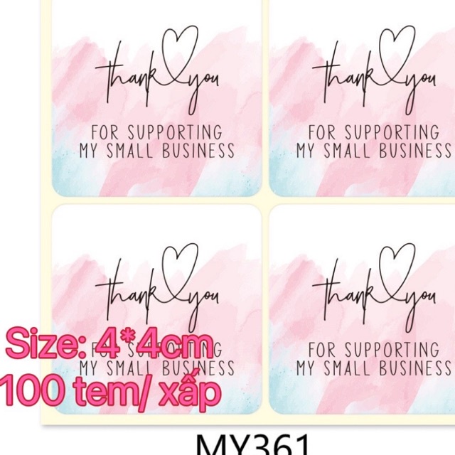 TEM_Tem dán chữ " Thank you" >