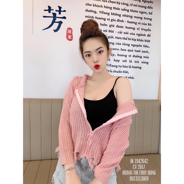 Áo len khoá MŨ tua rua mã 515 | BigBuy360 - bigbuy360.vn