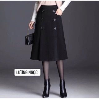 Chân váy chữ A phối cúc thời trang