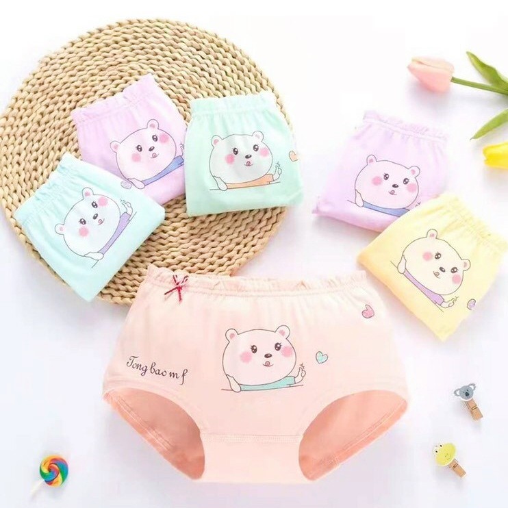 [Set]Quần lót tam giác bé gái cotton cao cấp mềm mại thoáng khí - Quần chíp trẻ em bảo vệ vùng kín size 8 - 30 kg