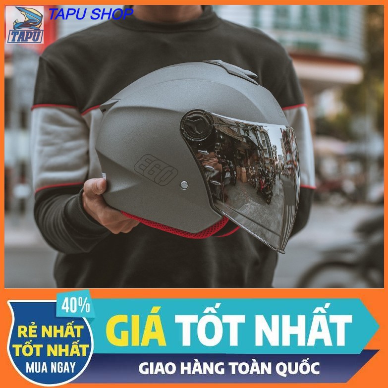 [CHÍNH HÃNG] MŨ BẢO HIỂM 3/4 EGO E3 XÁM