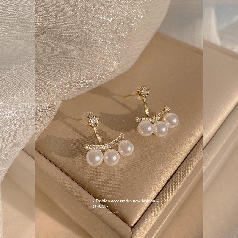 Khuyên Tai Ngọc Trai Treo Sau Phong Cách Thời Trang Mùa Hè Hàng Mới 2022 Dành Cho Bạn Nữ