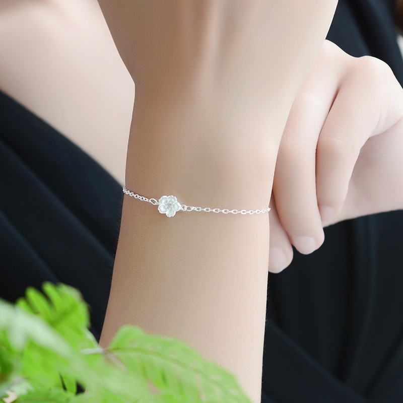 Lắc tay hoa anh đào nhỏ xinh, bạc S925 - LT103