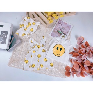 Set yếm và áo mặt cười cho bé